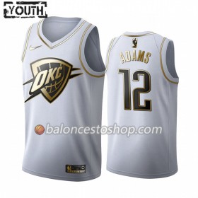 Camiseta Niños NBA Oklahoma City Thunder Steven Adams 12 2019-20 Nike Blanco Golden Edition Swingman